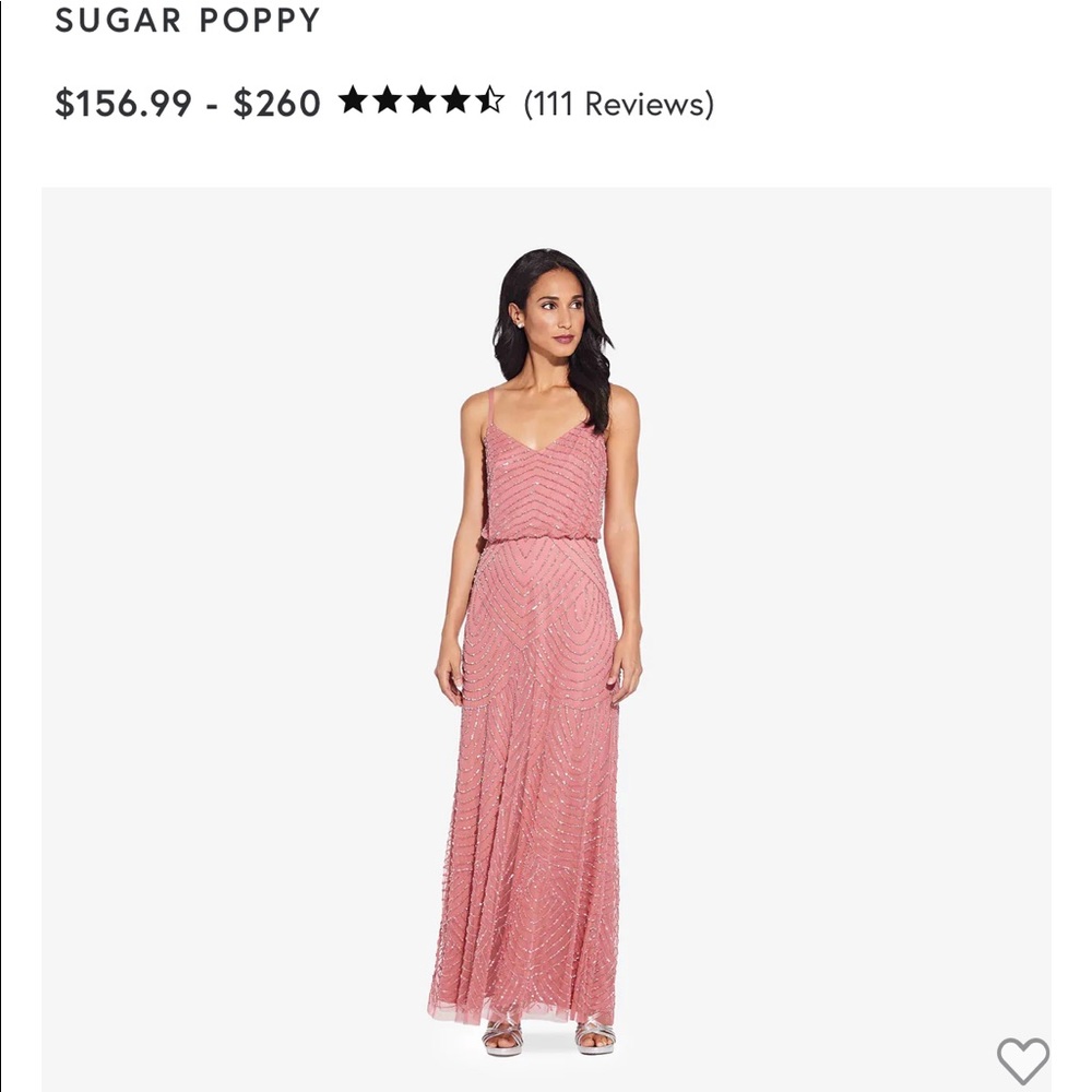 Adrianna Papell gown in Sugar Poppy color size 0 never worn tags still attached